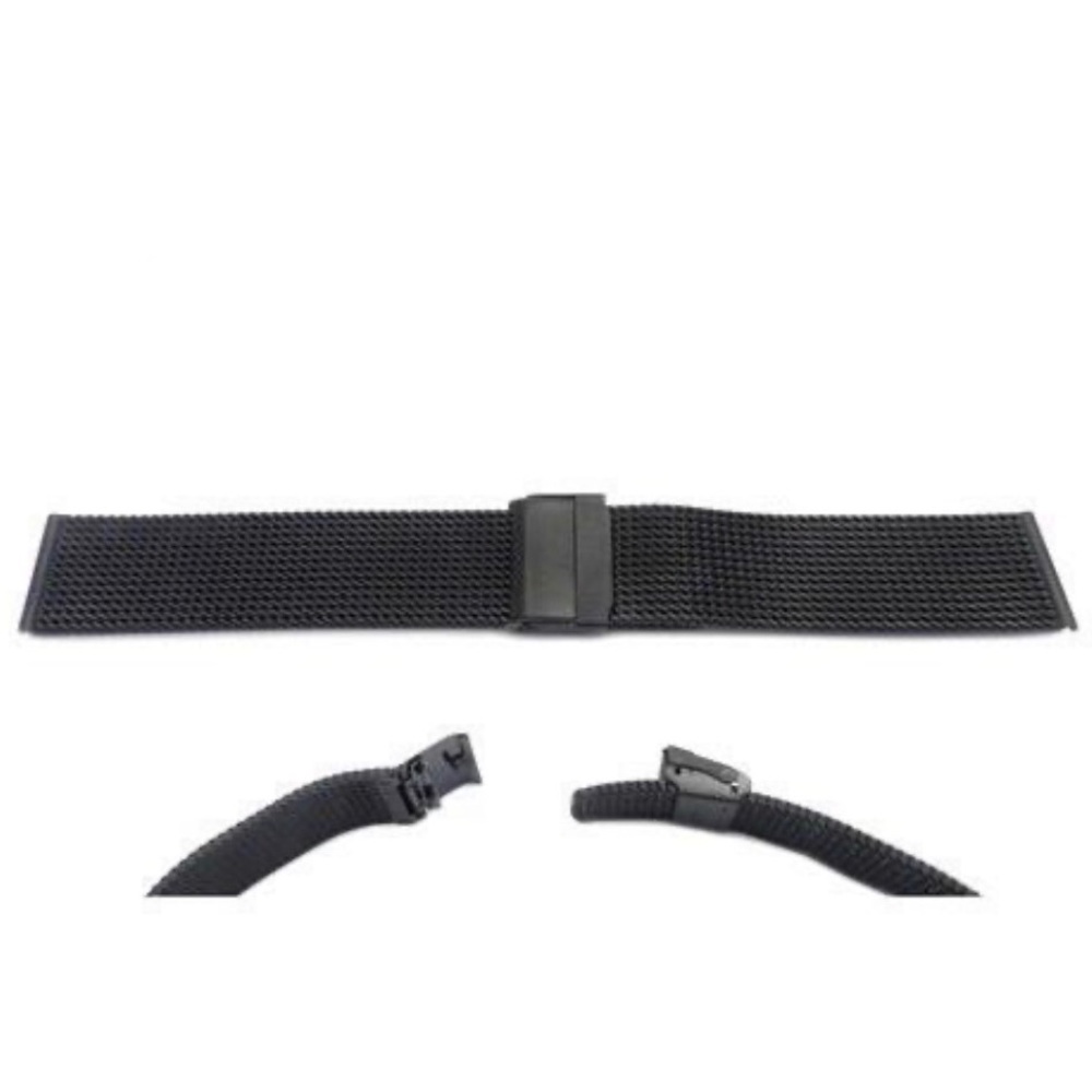 Hadley Roma Black Mesh Design Watch Strap - Picture 8 of 8